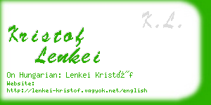 kristof lenkei business card